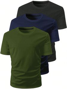 Mens Cotton <b>T</b> <b>Shirt</b> Casual Crew Neck Short Sleeve Tee Custom Logo Solid Color Bulk Order - Product Image 4