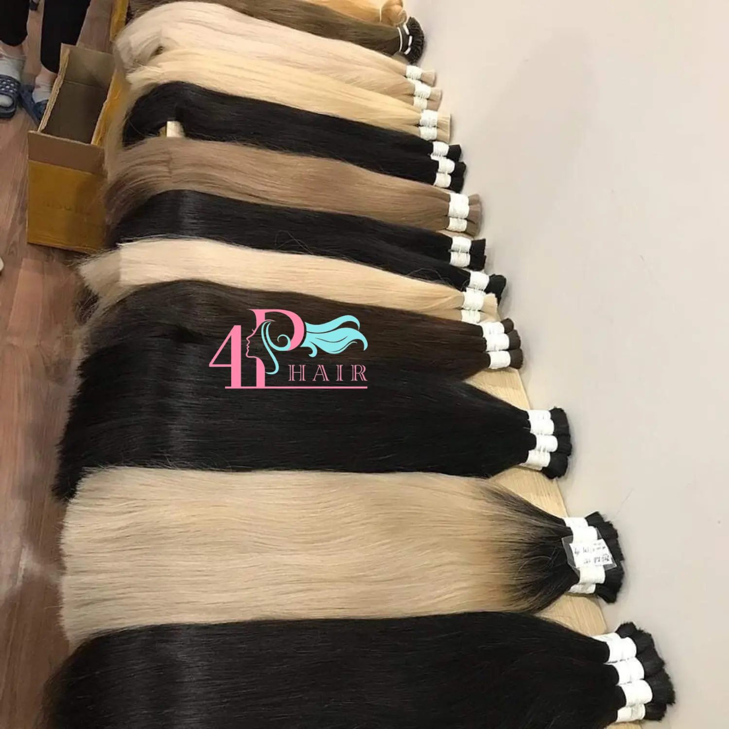 4P Hair | High Quality Double Drawn Human Remy Bulk Extension Raw Hair Ready to Ship from Vietnam
