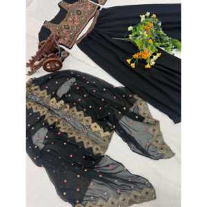 Conjunto de fiesta de diseñador para mujer Choli-Plazzo y hermoso conjunto de Koti - Product Image 3