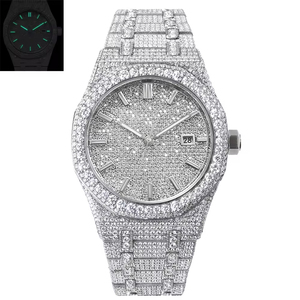 Hip Hop Iced Out Moissanite Square Case Glass Dial <b>Mechanical</b> Movement Men's Luxury <b>Watch</b> - Product Image 2