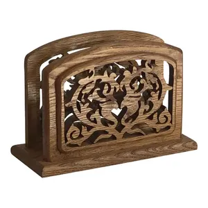 Porte-serviettes en bois de qualité supérieure, design moderne, écologique, réglable, décoration de table pour restaurant et café - Product Image 6