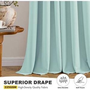 Tende Oscuranti Termoisolanti Aqua Solid con Occhielli, Lunghe 63 Pollici, Nere, per Camera da Letto e Soggiorno, 2 Pannelli, Tende Oscuranti per Ambienti - Product Image 1