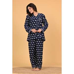 Conjunto de Pijama de Poliéster Crepé Estampado para Mujer, Ropa de Dormir Suave, Conjunto de Dormir Cómodo y Elegante, Ropa para el Hogar - Product Image 5