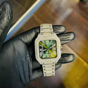 Reloj de Lujo de Acero Inoxidable con Diamantes Cultivados en Laboratorio VVS, Esfera con Números Romanos, Automático, Estilo Hip Hop para Hombre - Product Image 1