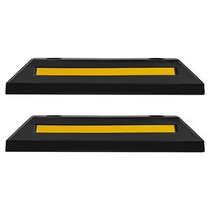 Set di 2 Ferma-Parcheggio Robusti da 21,6 Pollici in Gomma con Strisce Riflettenti, Ausilio per Pavimenti di Garage in Plastica - Product Image 1