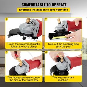 Kit de polissage humide à vitesse variable, 8 pièces, tampons de polissage diamantés, adaptateur de tuyau de 59 pouces, bouclier anti-éclaboussures pour pierre de béton - Product Image 5