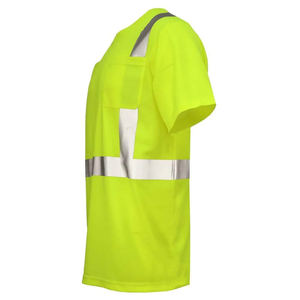Chemise de travail à manches courtes haute visibilité pour hommes, polyester, uniforme de sécurité réfléchissant, séchage rapide, impression numérique, orange, personnalisable - Product Image 2