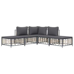 Conjunto Modular de Muebles de Jardín de 5 Piezas en Poliratán Antracita, Cómodo y Elegante para Exteriores - Product Image 3