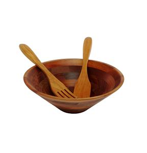 ชุดอุปกรณ์เสิร์ฟสลัดไม้ ขนาด S พร้อมตะหลิว 2 อัน ผลิตด้วยมืออย่างยั่งยืน ใช้กับช่องแช่แข็งได้ โดย Mirha International Handicraft - Product Image 1