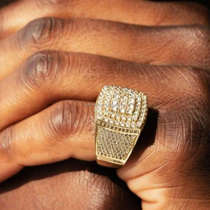 Luxury Iced Out Moissanite Diamond <b>Statement</b> <b>Ring</b> in 925 Sterling <b>Silver</b> Hip Hop Bling Men <b>Ring</b> Gift for Him Anniversary Jewelry - Product Image 2