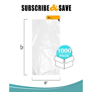 Confezione 1000 sacchetti in polietilene trasparente 6X12 1.25 Mil spessore servizio di ristorazione industriale per il trasporto di stoccaggio sacchetti di plastica piatte - Product Image 2