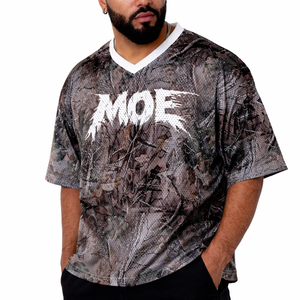 Maillot de football américain en mesh camouflage Real Tree pour homme, col en V, respirant, pour entraînement, logo personnalisé, fabricant de vêtements de sport OEM - Product Image 3