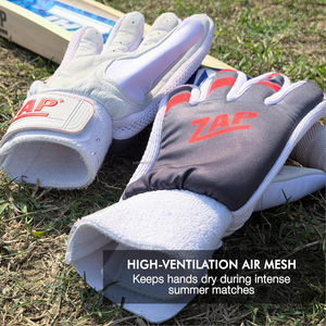 ZAP Velocity Tennis Cricket Batting Gloves Polyester High Ventilation Air Mesh Hexa <b>Grip</b> Silicon Matrix Strong <b>Control</b> - Product Image 6