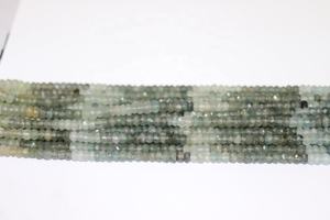 Perles Rondelle à facettes aigue-marine 3-4mm 13 pouces brin de pierres précieuses naturelles pour la fabrication de bijoux - Product Image 2