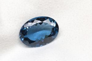 Auténtica piedra preciosa de topacio azul de Londres, bien pulida, con corte facetado, forma ovalada de 7x5 mm, para joyería. - Product Image 5