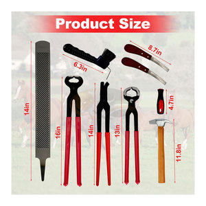 Kit de Herramientas Profesional para Herradores, para el Cuidado de Pezuñas de Caballos, Juego de Recorte de Pezuñas de Alta Resistencia, Incluye Alicates para Recortar Pezuñas y Tenazas para Herraduras - Product Image 2
