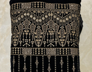 Embroidered Velvet Fabric Velvet Fabric <b>for</b> Dress Velvet Lace Fabric <b>for</b> African Fashion Abaya Kaftan Garment Export EU UK Buyer - Product Image 6