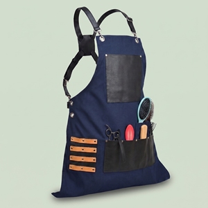 Multi-Pocket Professional Denim Canvas Cotton Barber Apron Lightweight Hard-Wearing Salon Workwear for Hair Cutting & Styling - Product Image 1