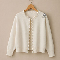 HMR Vente en gros – Cardigan d'hiver éco-responsable Delta Sigma, pull personnalisé avec broderie couleur et boutons, pour sororité, université, collège