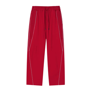 Pantalon de survêtement unisexe à taille élastique et cordon de serrage, coupe droite ample, style streetwear décontracté, fabricant de logos personnalisés - Product Image 1