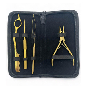 Kit d'extension capillaire professionnel premium écologique et portable pour styliste, avec compartiments à outils en acier inoxydable résistant à la chaleur, haute qualité - Product Image 4