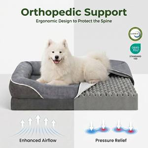Lit orthopédique pour <span class=keywords><strong>chien</strong></span> sur mesure, écologique, avec housse amovible et lavable pour grands chiens, matelas pour animaux de compagnie XL - Product Image 2