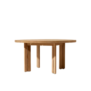Modern Minimalist <b>Outdoor</b> Dining <b>Table</b> Solid Teak Spacious <b>Round</b> Design Durable Weather Resistant Hotel Terrace Furniture - Product Image 5