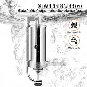 Insaccatrice Verticale per Salsicce in Acciaio Inox 304, Capacità 5LBS/3L, 3 Tubi di Insaccatura, Macchina per Riempire Salsicce per Uso Domestico - Product Image 6