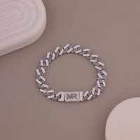 Bracelet en or massif 14 carats avec moissanite noire et blanche, style cubain, serti de pierres, bicolore, hip-hop, luxe, pour homme, Satani Brothers