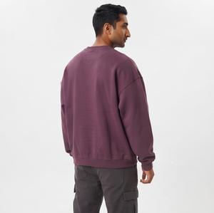 Sweat-shirt en molleton personnalisé pour homme, 100 % coton épais, coupe ample, épaules tombantes, col rond, style décontracté streetwear, OEM ODM - Product Image 2