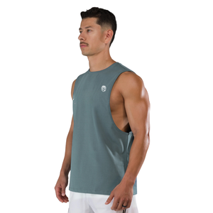 Camiseta sin mangas para hombre, color azul tormenta, ajuste muscular, para gimnasio, entrenamiento, fitness, rendimiento deportivo, chaleco deportivo, OEM, al por mayor - Product Image 2