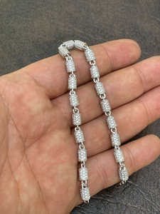 925 Sterling <b>Silver</b> Moissanite Tennis <b>Bracelet</b> Unisex Chain Link <b>Bangle</b> Round Brilliant Cut Wedding Party Jewelry - Product Image 6