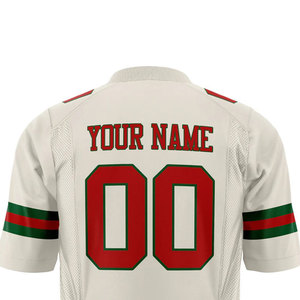 Nouvelle arrivée, maillot de football blanc cassé et rouge, respirant, séchage rapide, uniforme d'équipe performant, couleurs personnalisées, fabricant OEM ODM - Product Image 3