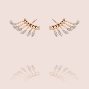 Rose Gold Plated <b>Stud</b> <b>Earrings</b> With <b>Crystal</b> Rhinestones Trendy Party Jewelry For Women - Product Image 1