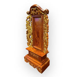 A custom-engraved <b>memorial</b> <b>plaque</b>, exquisitely carved from a single block of Huong wood. - Product Image 2