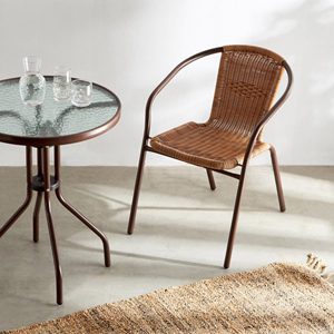 Stylish Polyrattan <b>Chair</b> Outdoor Dining Seating <b>with</b> Weather Resistant Material for Garden Patio Balcony Home Furniture - Product Image 2