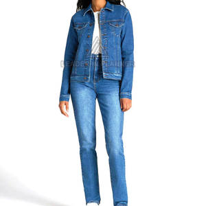 Veste en jean pour femme, grande taille, respirante, personnalisée avec logo imprimé, haute qualité à bas prix. - Product Image 4