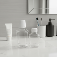 Bouteille de bain de bouche en plastique de haute qualité, antidérapante, au design ergonomique, réutilisable, emballage de voyage jetable pour salle de bain d'hôtel