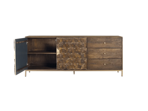 Buffet de style industriel moderne en bois de manguier et fer, meuble de rangement, table à thé, armoire à vin pour restaurant - Product Image 2