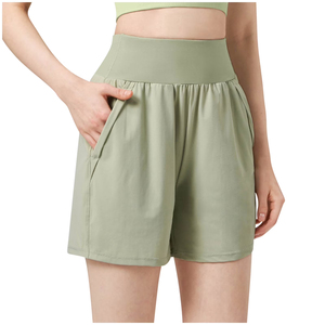 Shorts Deportivos para Mujer, Transpirables, de Cintura Alta, con Logotipo, para Correr al Aire Libre, Ventilación Tropical - Product Image 6