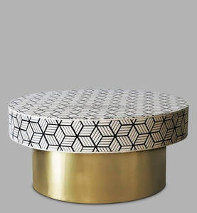 Table basse de luxe en incrustation d'os en gros-Table centrale en nacre fabriquée à la main pour le salon - Product Image 3