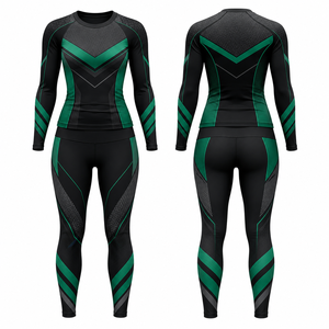Women's 2-Piece Crew Neck Long Sleeve Yoga Set Full Length Geometric Print Spandex Polyester Four-Way Stretch Mid Waist <b>Mesh</b> - Product Image 1