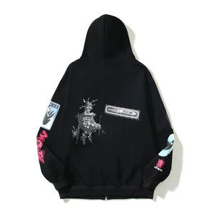 Sweat à capuche surdimensionné pour homme avec impression 3D en relief de logo personnalisé, 100% coton, poids lourd, fermeture éclair intégrale, 500 g/m² - Product Image 3