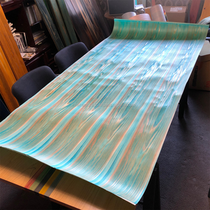 Papel Washi Japonés Patentado Teñido en Azul Cielo, con Reverso No Tejido, Acabado Texturizado Flexible, Lámina de Chapa sin Pegamento para Instalación - Product Image 6