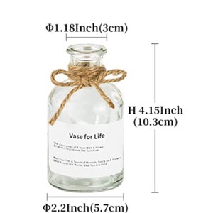 Bulk <b>Small</b> Glass Flower Vases with Rattan Rope Bow Mini Clear Hydroponic <b>Bottle</b> for Wedding Centerpieces Party Table Decor Vases - Product Image 4