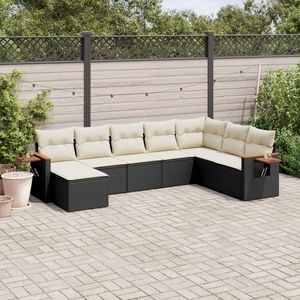 Elegante Conjunto de Sofás de Jardín de Ratán PE Negro, Muebles Modulares para Exteriores con Cojines de Espuma de Alta Densidad - Product Image 3