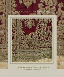 Luxury hand embroidered beaded <b>fabric</b> with pearls & <b>sequins</b>. Elegant premium quality perfect for bridal & designer wear - Product Image 3