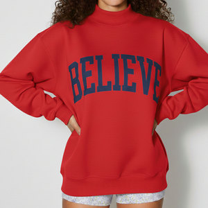 Sweat-shirt à col montant entièrement personnalisé en tricot, respirant, avec logo frontal, pour l'hiver, style décontracté - Product Image 1