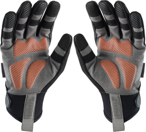 ถุงมือช่าง Adiha Impex ระดับพรีเมียม ระบายอากาศได้ดี ทนความร้อน หนา 8 มิล ไซส์ XL เย็บแบบพิเศษ สีดำและสีส้ม - Product Image 2