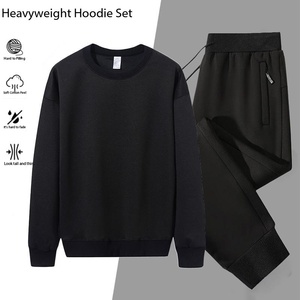 OEM Mens Casual Sportswear Set Crew Neck Sweatshirt <b>Pants</b> Two Piece Loose Fit Running Tracksuit Spring Autumn Outfit Mens Set - Product Image 4